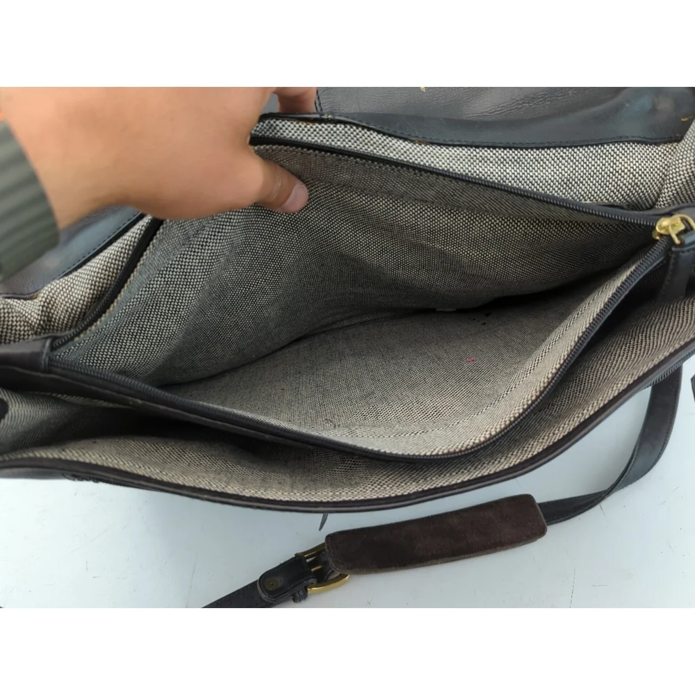 Hidesign Leather Briefcase Black 15x12 5